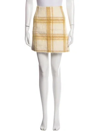 Pre-owned Alexa Chung Plaid Print Mini Skirt In Neutral