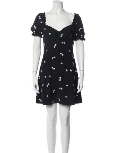Pre-owned Alexa Chung Printed Mini Dress In Blue