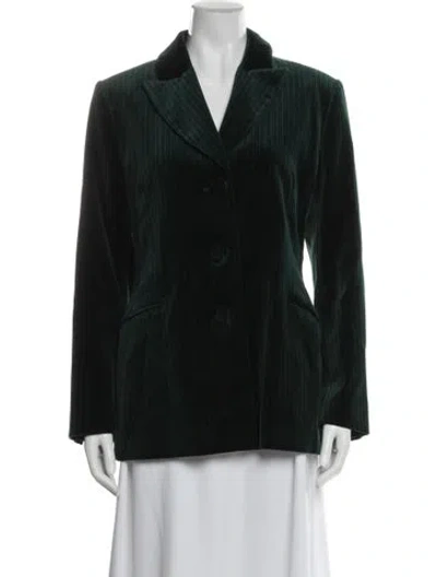 Pre-owned Alexa Chung Striped Blazer In Green