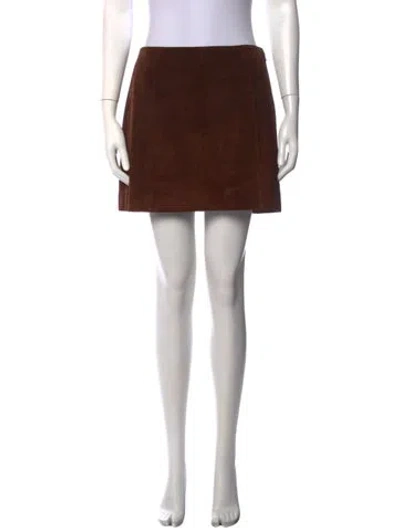 Pre-owned Alexa Chung Suede Mini Skirt In Brown