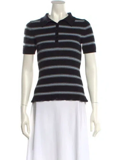 Pre-owned Alexa Chung Wool Striped Sweater In Black