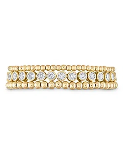Alexa Leigh Cubic Zirconia & Ball Beaded Stretch Bracelets, Set Of 3 - 100% Exclusive In Gold
