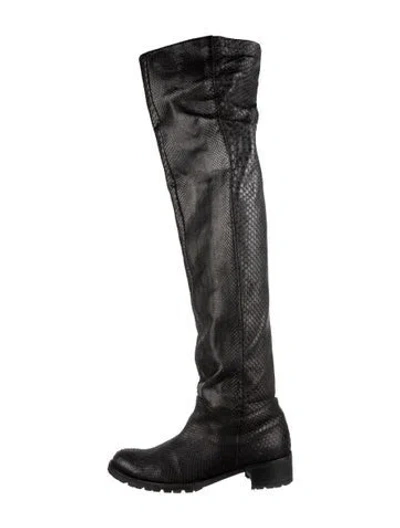 Pre-owned Alexa Wagner Snakeskin Boots In Black