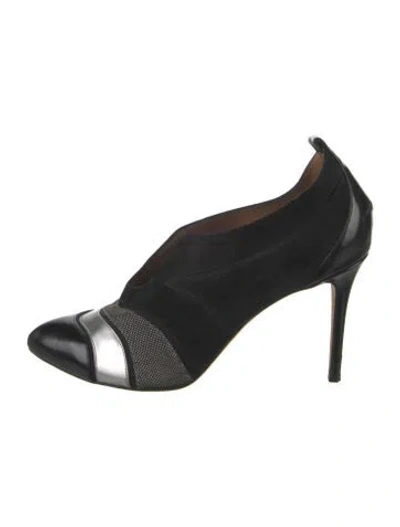 Pre-owned Alexa Wagner Suede Colorblock Pattern Pumps In Black