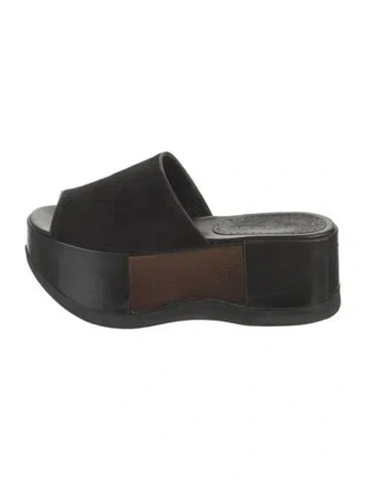 Pre-owned Alexa Wagner Suede Mules In Black