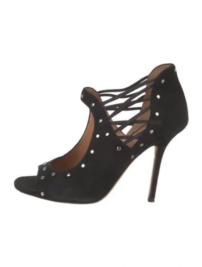 Pre-owned Alexa Wagner Suede Sandals In Black