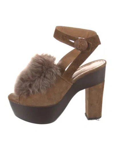 Pre-owned Alexa Wagner Suede Sandals In Brown