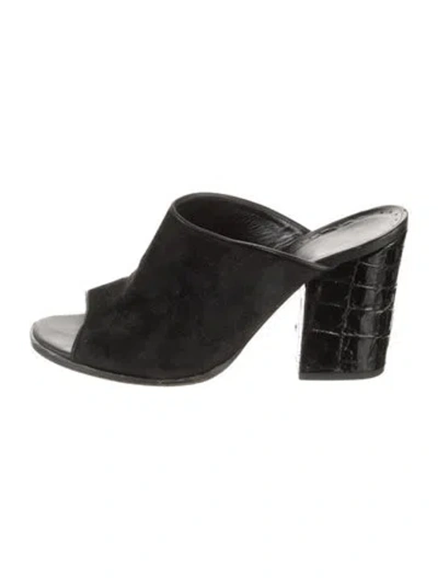 Pre-owned Alexa Wagner Suede Slides In Black
