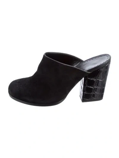 Pre-owned Alexa Wagner Suede Slides In Black