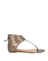 Alexa Wagner Woman Thong Sandal Bronze Size 11 Leather In Yellow