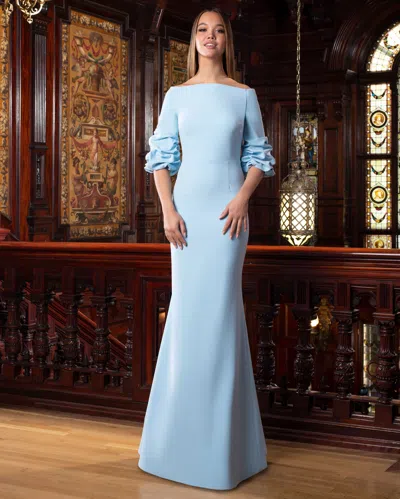 Alexander By Daymor 1559 Long Ruched Beaded Formal Evening Dress In White