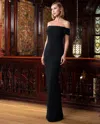 Alexander By Daymor 1575 Long Formal Beaded Fit Evening Dress In Black