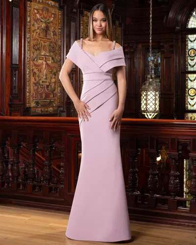 Alexander By Daymor 1576 Beaded Long Layered Formal Pleated Dress In Gray