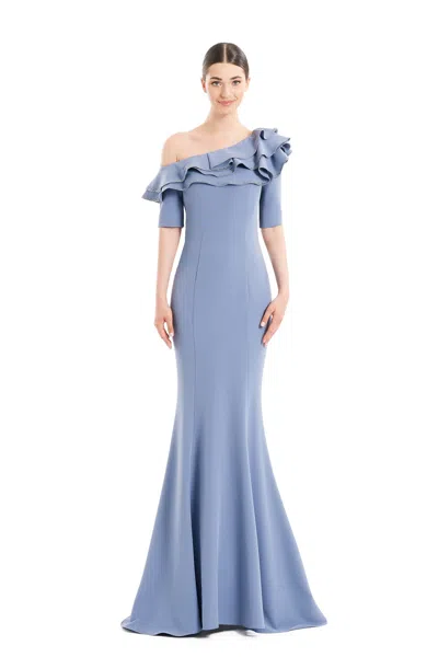 Alexander By Daymor 1663f22 Fitted Long Formal Pleated Ruffle Dress