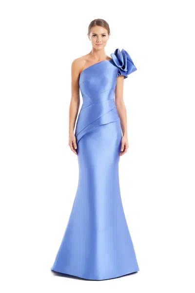 Alexander By Daymor 1673f22 Long Peplum Floral Mermaid Formal Evening Dress In Purple