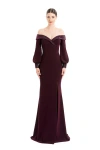Alexander By Daymor 1675f22 Long Pleated Formal Mermaid Evening Dress In Purple