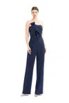 Alexander By Daymor 1678f22 Long Fitted Formal Pleated Jumpsuit In Blue