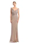Alexander By Daymor 1754s23 Long Formal Fitted Evening Dress In Gold