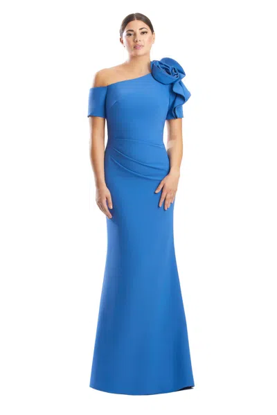Alexander By Daymor 1762s23 Long Beaded Formal Evening Dress In Blue