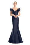 Alexander By Daymor 1773s23 Long Applique Formal Mermaid Evening Dress In Blue