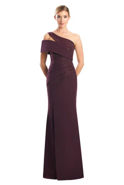 Alexander By Daymor 1784s23 Long Fitted Formal Beaded Evening Dress In Burgundy