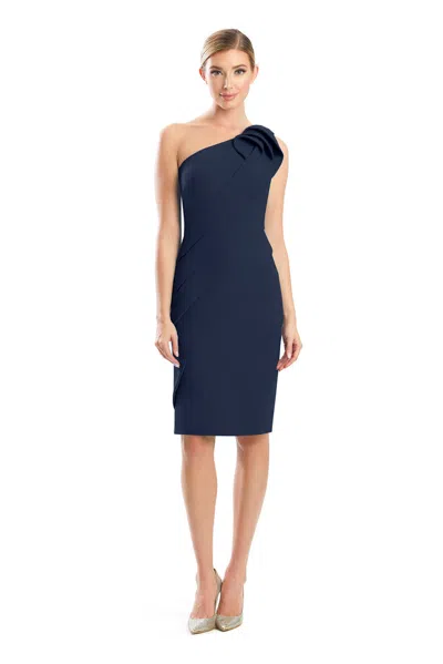 Alexander By Daymor 1789s23 Fitted Homecoming Knee Length Cocktail Dress In Blue