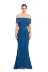 Alexander By Daymor 1853f23 Long Formal Beaded Applique Evening Dress In Blue