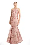 Alexander By Daymor 1865f23 Floral Long Metallic Formal Mermaid Evening Dress In Multi