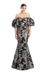 Alexander By Daymor 1869f23 Long Mermaid Formal Floral Print Evening Dress In Multi