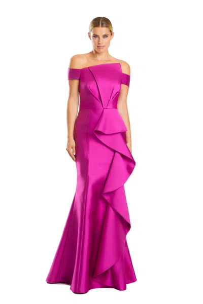 Alexander By Daymor 1873f23 Long Ruffled Formal Pleated Prom Dress In Pink