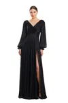 Alexander By Daymor 1877f23 A Line Formal Long Long Sleeve Evening Dress In Black