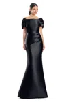 Alexander By Daymor 1967s24 Pleated Long Formal Mermaid Dress In Black