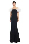 Alexander By Daymor 1983s24 Formal Long Fitted Ruffled Evening Dress In Multi