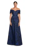 Alexander By Daymor 2063f24 A Line Long Formal Button Evening Dress In Blue