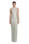 Alexander By Daymor 2065f24 Glitter Long Formal Pleated Evening Dress In Silver