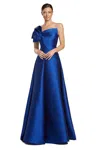 Alexander By Daymor 2068f24 Long Formal A Line Pleated Prom Dress In Blue