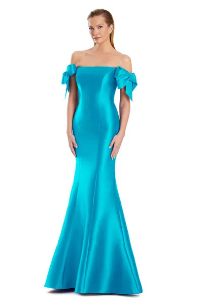Alexander By Daymor 3047s25 Long Formal Mermaid Evening Prom Dress In Blue
