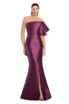 Alexander By Daymor 3051s25 Long Evening Gown Slit Formal Pleated Dress In Purple