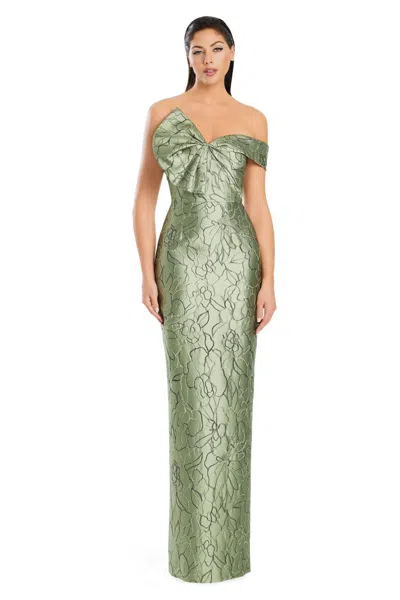 Alexander By Daymor 3053s25 Fitted Slit Formal Long Evening Dress In Green