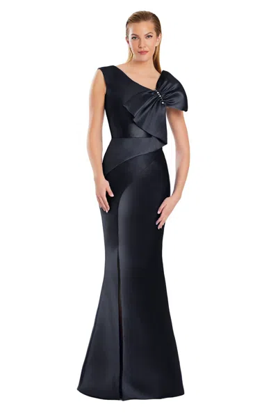 Alexander By Daymor 3055s25 Mermaid Long Formal Pleated Evening Dress In Black
