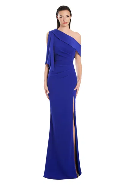Alexander By Daymor 3058s25 Fitted Long Evening Gown Slit Formal Dress In Blue