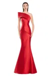 Alexander By Daymor 3068s25 Pleated Long Formal Mermaid Prom Dress In Red