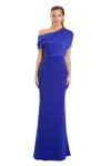 Alexander By Daymor 3083s25 Pleated Long Formal Fitted Evening Dress In Blue