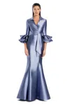 Alexander By Daymor 3087s25 Long Evening Gown Formal Ruffled Dress In Blue