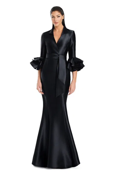 Alexander By Daymor 3087s25 Long Formal Mermaid Evening Dress In Black