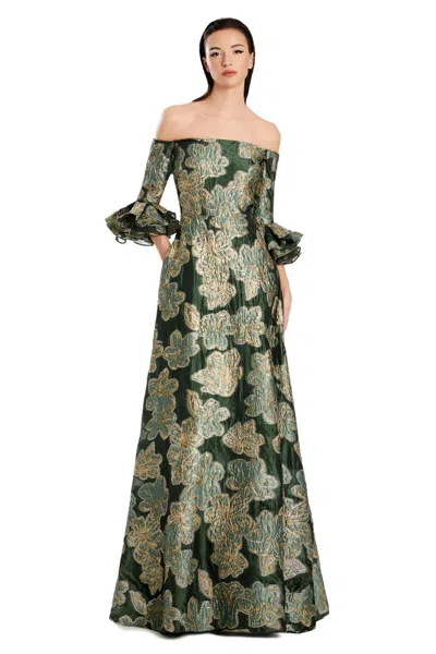 Alexander By Daymor 3092s25 Printed Long Formal Evening Pocket Dress