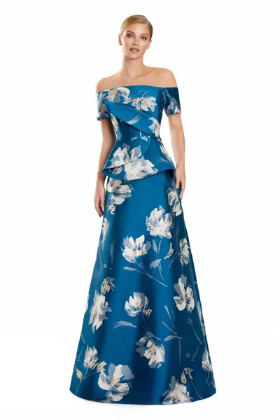 Alexander By Daymor 3109f25 Formal Long Floral Peplum Dress
