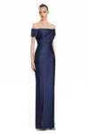 Alexander By Daymor 3116f25 Beaded Long Formal Pleated Evening Dress In Blue