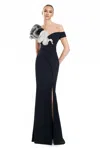 Alexander By Daymor 3122f25 Long Formal Evening Ruffle Dress In Multi