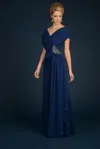 Alexander By Daymor 70102 Long Mother Of The Bride A Line Formal Dress In Blue